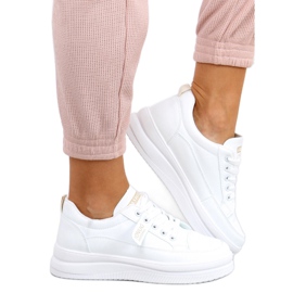 Bastu Beige sneakers til kvinder hvid