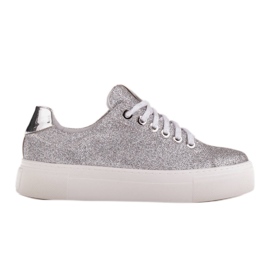 Marco Shoes Damesneakers med tyk sål 1958P-1207-166-1 sølv