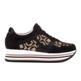 Marco Shoes Sneakers med en tyk sål af naturligt ruskind 2228P-1285-041-001-1 sort