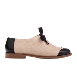Marco Shoes Jazzsko i præget læder med snøre 2225P-1284-001-1 beige