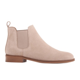 Marco Shoes Chelsea-støvler i ruskind med gummi 2210B-813-1 beige