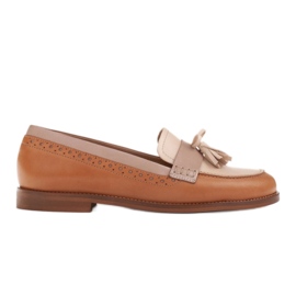 Marco Shoes Loafers med dekorative frynser 2217P-693-1280-1250-1 beige brun
