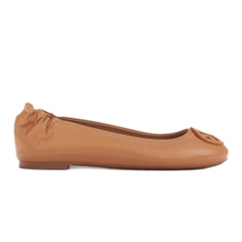 Marco Shoes Ballerinaer med flad læderdekoration brun
