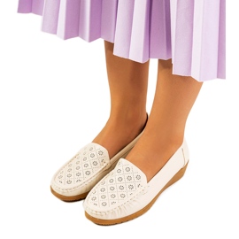 Beige wedge loafers fra Wendy