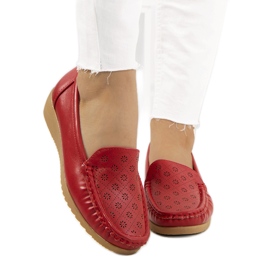 Wendys røde kilehæl loafers