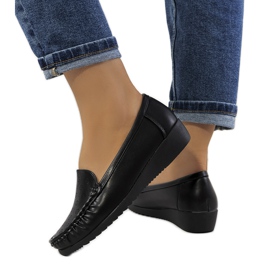 Sorte wedge loafers fra Wendy