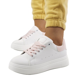 Pink og hvide sneakers på Justar platformen lyserød