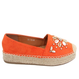 Manami Orange espadriller med muslingeskaller