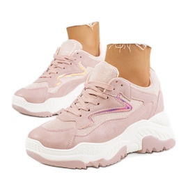 Badillo skinnende lyserøde sneakers