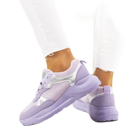 Lilla sneakers med sølvdetaljer fra Davis violet
