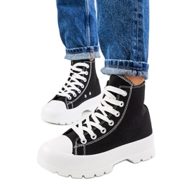 Sorte sneakers på høj Berrios-sål