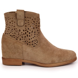 Gennembrudte støvler på kile Filippo W PAW316B beige