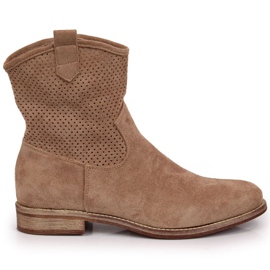Gennembrudte støvler S. Barski W OLI140B beige