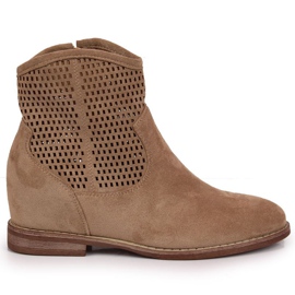 Gennembrudte støvler S. Barski W OLI141B beige