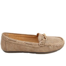 Nisa Khaki loafers til kvinder beige