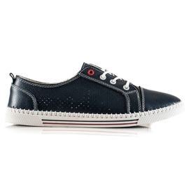 Goodin Openwork læder sneakers blå