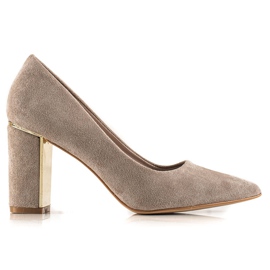 Goodin Beige pumps med ruskind