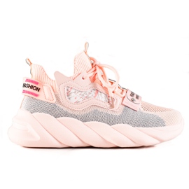 Weide Behagelige mode sneakers lyserød