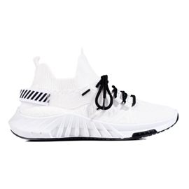 Weide Moderigtige tekstilsneakers hvid