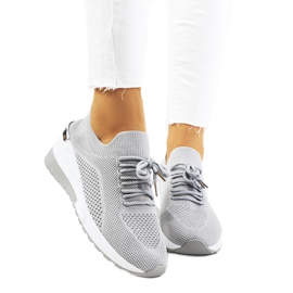 Grå sneakers på kilen Sabelia