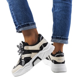 Delois sorte sneakers til kvinder beige