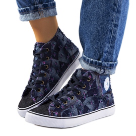 Marineblå ankelsneakers