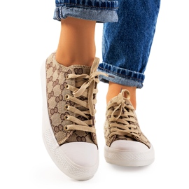 Sheila beige sneakers til kvinder brun