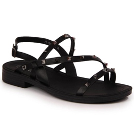 Romerske sandaler med nitter Potocki W WOL56A sort