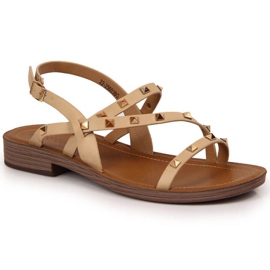 Romerske sandaler med nitter Potocki W WOL56B beige