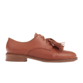 Marco Shoes Snøresko med frynser brun