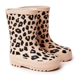 FR1 Regnstøvler til børn med Leopardmønster Beige Nanny