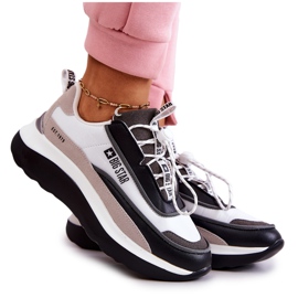 Sportssko Sneakers Big Star JJ274998 Hvid og Sort beige grå