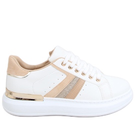 Silvia WH / BEIGE damesneakers hvid