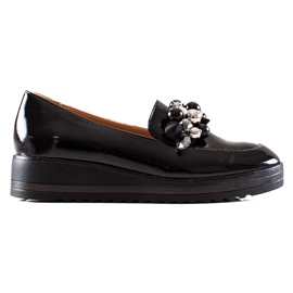W. Potocki Slip-on sko med perler sort