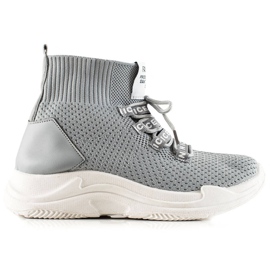 TRENDI Grå sneakers med en sok