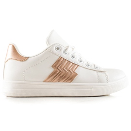 TRENDI Sneakers med guldindlæg hvid