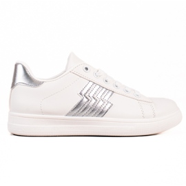 TRENDI Sneakers med sølvindsats hvid