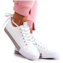 PS1 Sneakers i læder til kvinder Hvid-Grå Mikayla