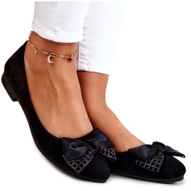 PE1 Klassisk sort Grayson Bow Ballerina