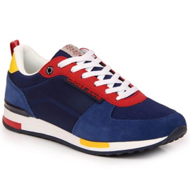 Cross Jeans M JJ1R4008C sportssko i læder rød marineblå