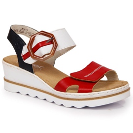 Kilesandaler Rieker W 67476-33 hvid rød