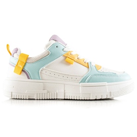 TRENDI Stilfulde sneakers hvid grøn gul