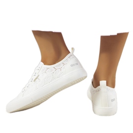 Hvide sneakers med blonder Big Star W274925