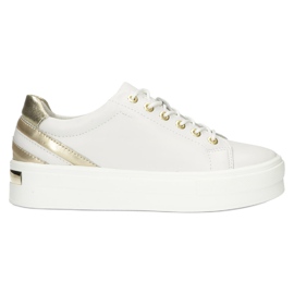 Hvid læder Creepers Filippo DP3530 / 22 gylden