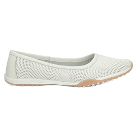Gennembrudte hvide ballerinaer i læder Filippo DP3681 / 22 WH flerfarvet