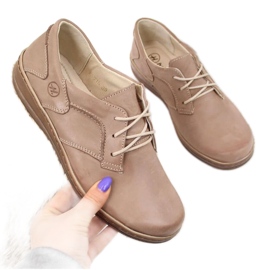 Komfort lædersko Helios 715 beige