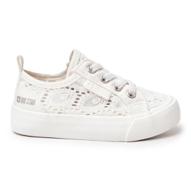 Gennembrudte sneakers Big Star JJ374134 Hvid