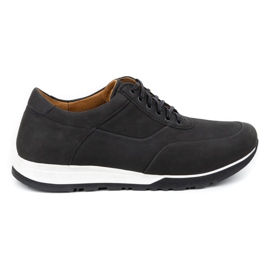 Olivier Herre fritidssko i læder 902KNT sort nubuck