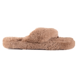 TRENDI Pelsflip-flops beige