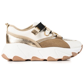 W. Potocki Sneakers med et Potocki-spænde beige hvid gylden